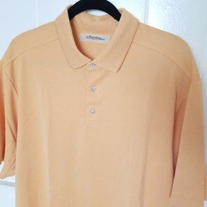 TOMMY BAHAMA Shirt Logo Polo Men's XL Modal Blend Mustard Short Sleeve